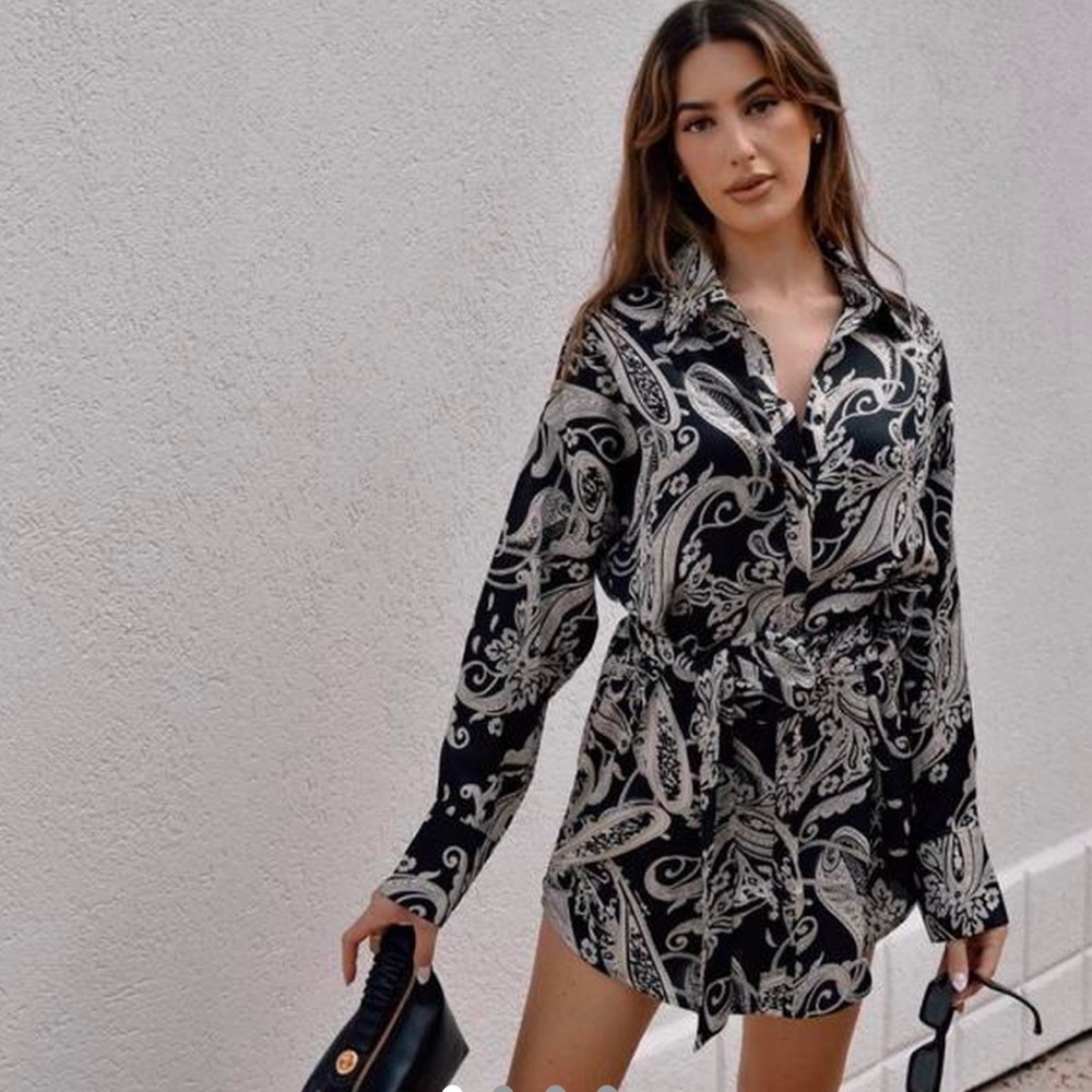 BNWT Satin Shirt Dress Paisley